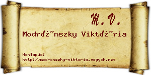 Modránszky Viktória névjegykártya